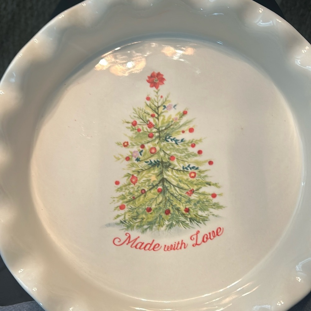 Pioneer Woman Holiday Pie Plate New With Tags, never used